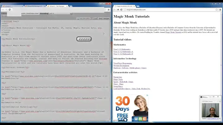 HTML / CSS lesson 4 - basic page structure, title, head, style