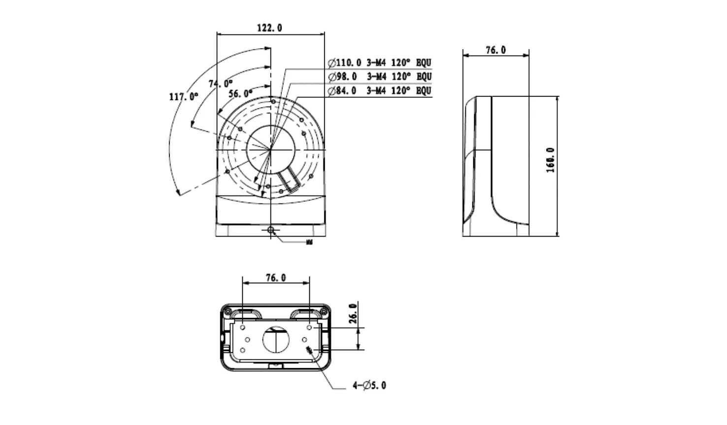 Настенный кронштейн RVi-1BWM-3 white