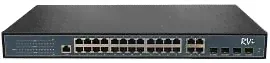 Коммутатор управляемый PoE 24 порта 10/100/1000 Мб/с, 4хSFP, 370 Вт RVi-1NSM24G-4C-0